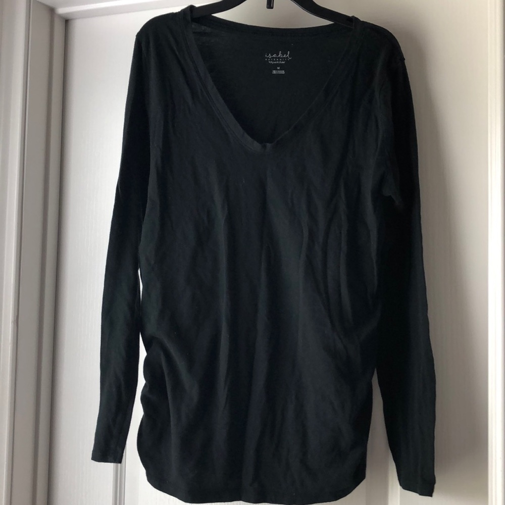 Black long sleeve maternity T-shirt
